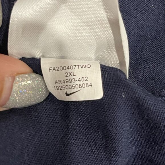 Vtg The Nike Tee Red Swoosh Navy Blue Nike T-shirt Size XXL 2XL Short Sleeve - Picture 9 of 9